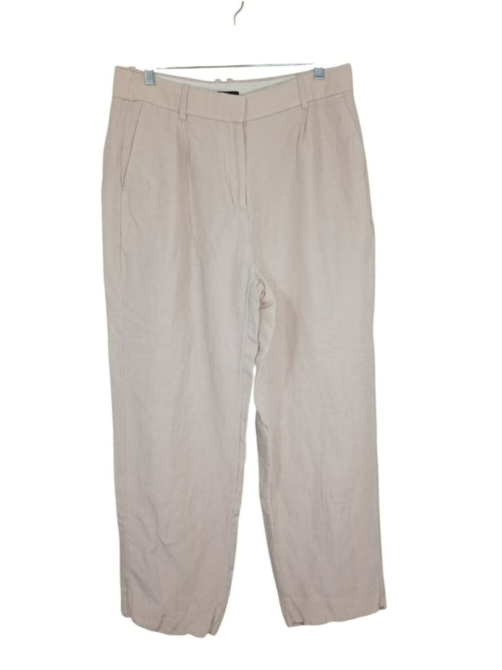 J.Crew Womens Light Beige Linen-Cupro Blend Trousers Size 10T Sumer Beach
